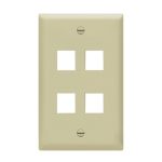 Enerlites 8874-I Multimedia Face Plates 4-Port 1-Gang Keystone, Ivory