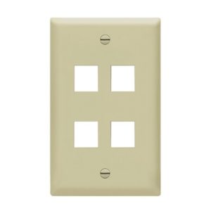 Enerlites 8874-I Multimedia Face Plates 4-Port 1-Gang Keystone, Ivory