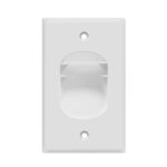 Enerlites 8881-W Single Gang Recessed Cable Wall Plate