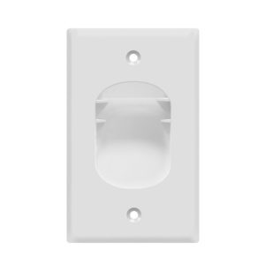 Enerlites 8881-W Single Gang Recessed Cable Wall Plate