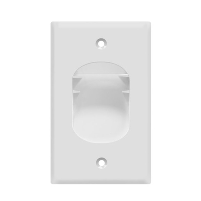 Enerlites 8881-W Single Gang Recessed Cable Wall Plate