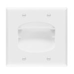 Enerlites 8882-W Two-Gang Recessed Cable Wall Plate