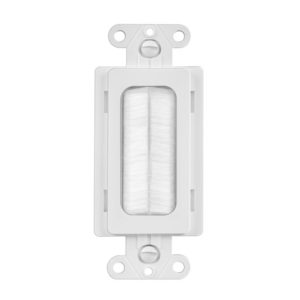 Enerlites 8891-W Single-Gang Multimedia Bristled Pass-Through Decorative Adapter, White