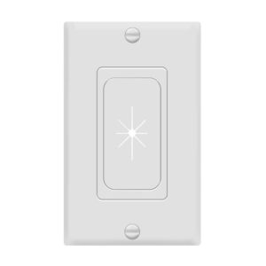 Enerlites 8901-W Single-Gang Multimedia Rubber Pass-Through Decorative Adapter, White