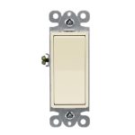 Enerlites 91150-LA Residential Grade Decorator Switch, Single Pole, Light Almond
