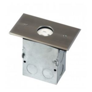 Enerlites 975547-S One-Gang Nickel Floor Box Assembly with 20A Tamper-Weather Resistant Single Receptacle
