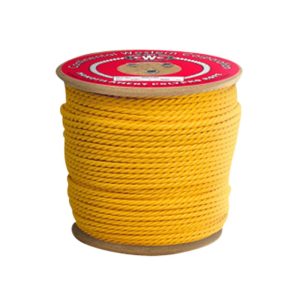 BU1/2-300 Yellow 3-Strand Polypropylene 1/2in Pulling Rope 300ft