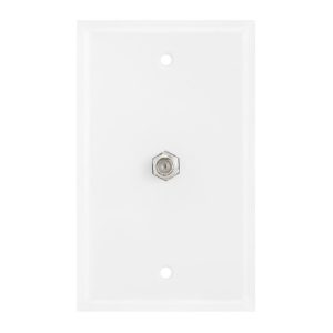 P675WH White Coaxial F-Connector Wall Plate
