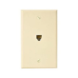 P527 Ivory 4C RJ11 White Flush Mount