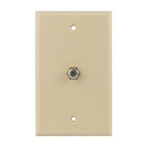 P675 Ivory Coaxial F-Connector Wall Plate