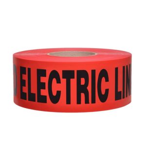 WT31000E-R 3in x 1000ft Red Buried Electric Line Below Warning Tape