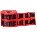 WT61000E-R 6in x 1000ft Red Buried Electric Line Below Warning Tape