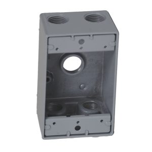 Westgate W1B50-5-BRZ 1 Gang Weatherproof Outlet 1/2in Trade Size, 5 Outlet Holes, Bronze
