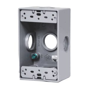 Westgate W1DB100-5X 1 Gang Weatherproof Outlet 1in Trade Size, 2-5/8in Deep, X-Configuration, 5 Outlet Holes