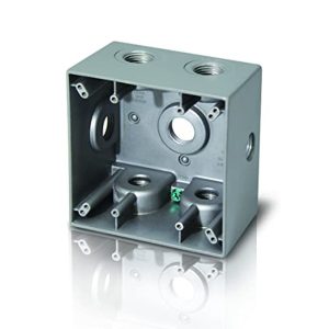 Westgate W2B100-3 2 Gang Weatherproof Outlet Box 2" Deep 3 Hole