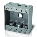 Westgate W2B50-5 2 Gang Weatherproof Outlet Box 2" Deep 5 Hole