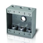 Westgate W2B75-7 2 Gang Weatherproof Outlet Box 2" Deep 7 Hole
