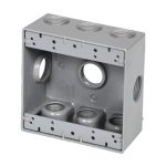 Westgate W2B50-9 2 Gang Weatherproof Outlet Box 1/2" Trade size 9 Hole