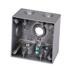 Westgate W2DB100-5 2 Gang Weatherproof Outlet Box 2-5/8" Deep 5 Hole