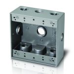 Westgate W2DB75-7X 2 Gang Weatherproof Outlet Box 2-5/8", X-Configuration, Deep 7 Hole