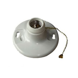 Westgate M507CW-UL E26 Porcelain Keyless Lamp Holder with Pull Chain