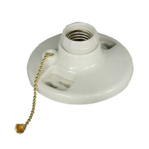 Westgate MS507CW-UL E26 Plastic Keyless Lamp Holder with Pull Chain