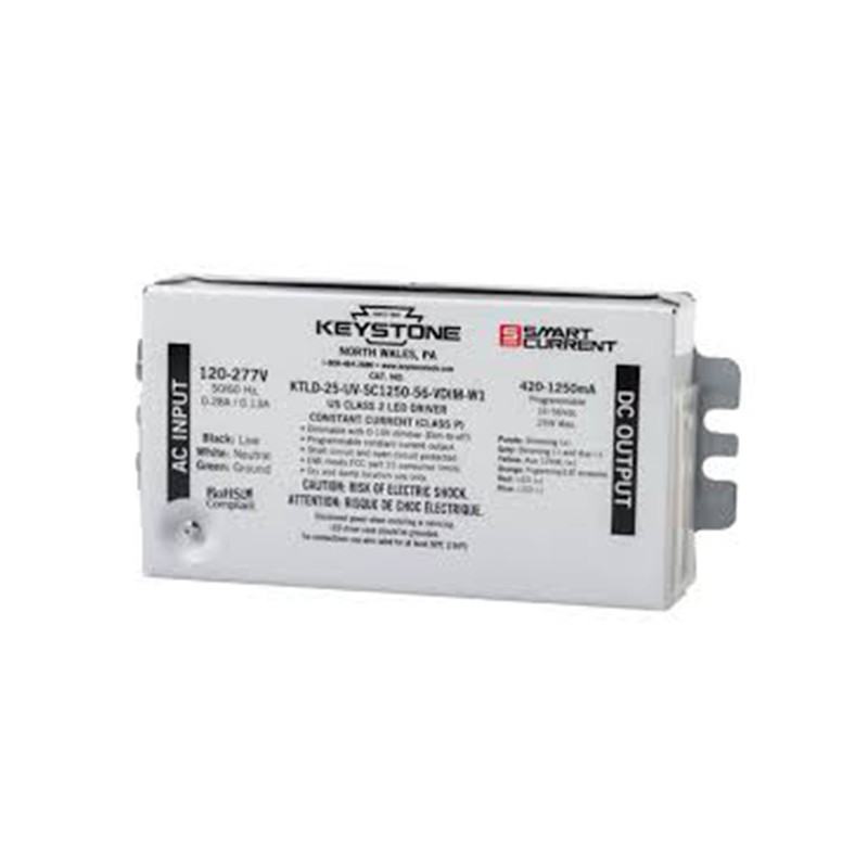 Keystone KTLD-25-UV-SC1250-56-VDIM-W1 25W Constant Current Programmable LED Driver