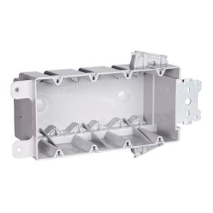 Pass & Seymour S468S50AC Plastic Box 4-Gang 68cu in With Quick/Click Offset Bracket