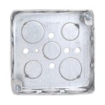 Steel City 52151 4 x 1-1/2in Steel Square Box w/ 1/2in and 3/4in Knockouts