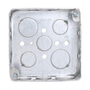 Steel City 52151 4 x 1-1/2in Steel Square Box w/ 1/2in and 3/4in Knockouts