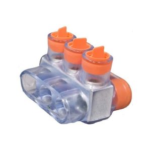 Morris 97373 Clear Multi-Cable Insulated Electrical Power Connectors Dual Entry 3 Port 3/0-14
