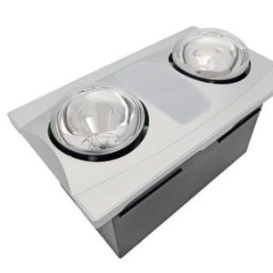 Aero Pure A515A S 80 CFM Quiet Fan with Light/Heat-2 Light Combo-Silver