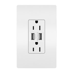 Legrand TM826USBW 15A Tamper-Resistant USB Outlet