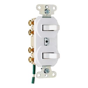 Legrand 693WG 15A Double 3-way Combination Switch