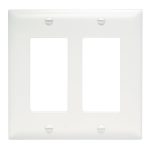 Legrand TP262W Thermoplastic 2-Gang Decorator Wall Plate, White