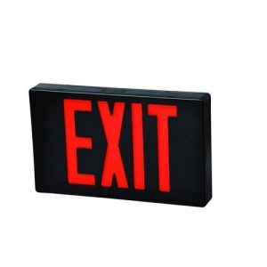 Morris 73013 Red LED Blk Batt Backup Exit