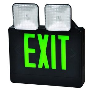Morris 73033 Green LED Blk Combo Exit/Em Lt