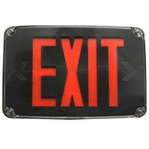 Morris 73387 Wet Location Red Exit Blk