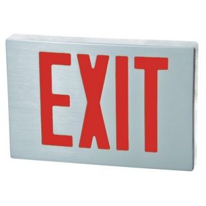 Morris 73340 Cast Aluminum LED Exit Sign - Red LED - Aluminum Housing