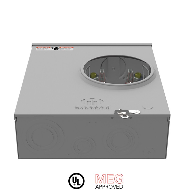 Milbank U3850-XL-TG-HSP-PL 4 Terminal Ringless Small Closing Plate Triplex Ground Stainless Steel Hasp 7-8 In Knockouts