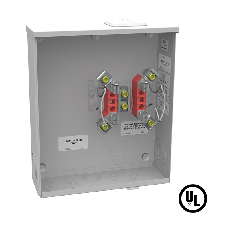 Milbank U3850-XL-TG-HSP-PL 4 Terminal Ringless Small Closing Plate Triplex Ground Stainless Steel Hasp 7-8 In Knockouts