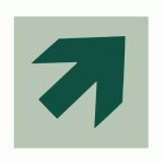 LUMASTROBE DAD 5x5 PHOTOLUMINESCENT DIAGONAL ARROW DIRECTIONAL SIGN