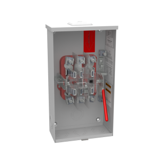 Milbank UAP3506-XL-TG-HSP 7 Terminal Ringless Small, Closing Plate Triplex Ground, Lever Bypass Stainless Steel, Hasp