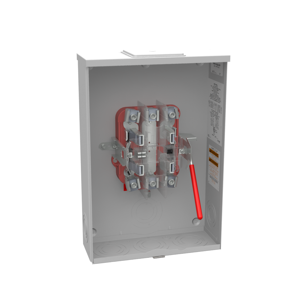 Milbank U9551-X-QG-HSP 5 Terminal Ringless Large, Closing Plate Quadplex, Ground Lever Bypass, Stainless Steel