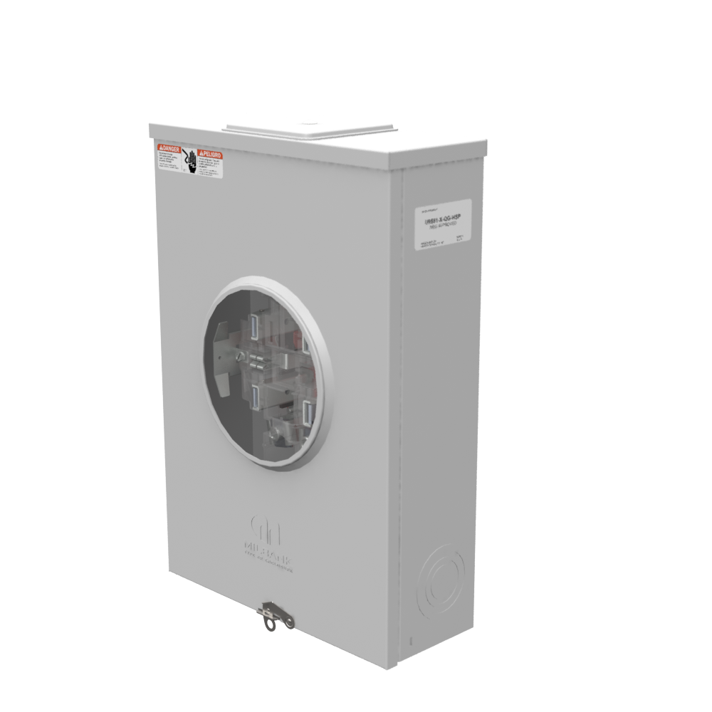 Milbank U9551-X-QG-HSP 5 Terminal Ringless Large, Closing Plate Quadplex, Ground Lever Bypass, Stainless Steel