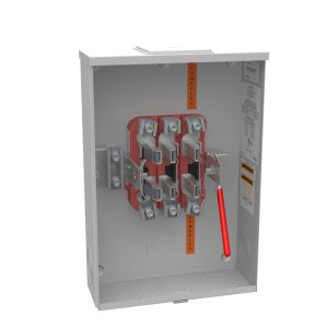 Milbank U9701-X-QG-HSP 7 Terminal Ringless Large, Closing Plate Quadplex, Ground Lever Bypass, Stainless Steel Hasp