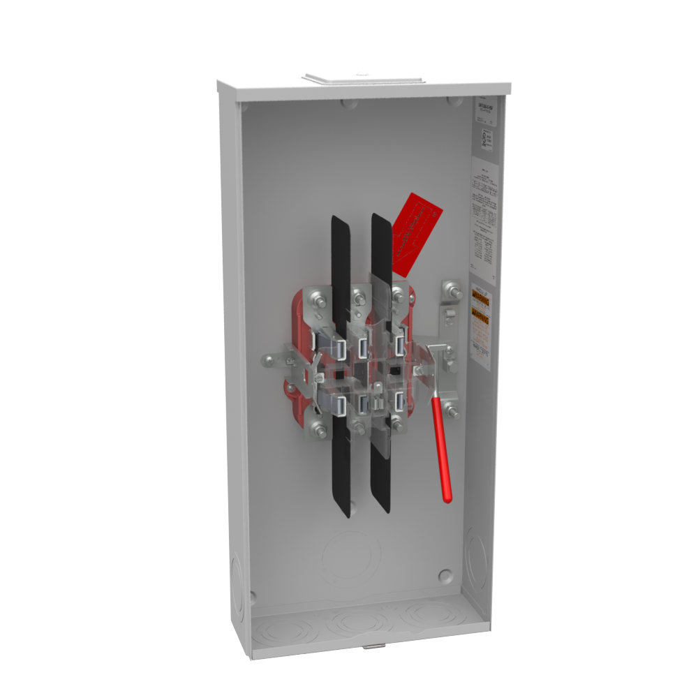 Milbank UAP3306-X-HSP 7 Terminal Ringless Large, Closing Plate Lever Bypass, Stainless Steel Has, Aluminum Painted