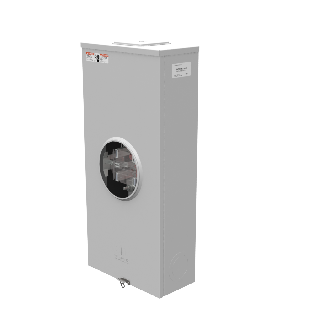 Milbank UAP3949-X-HSP 5 Terminal Ringless Large, Closing Plate Lever Bypass, Stainless Steel Hasp, Aluminum Painted