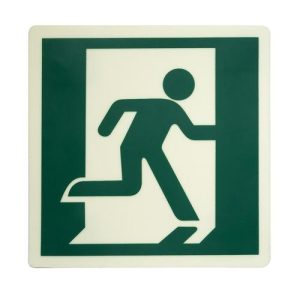 LUMASTROBE DRMR 5x5 PHOTOLUMINESCENT RUNNING MAN RIGHT DIRECTIONAL SIGN