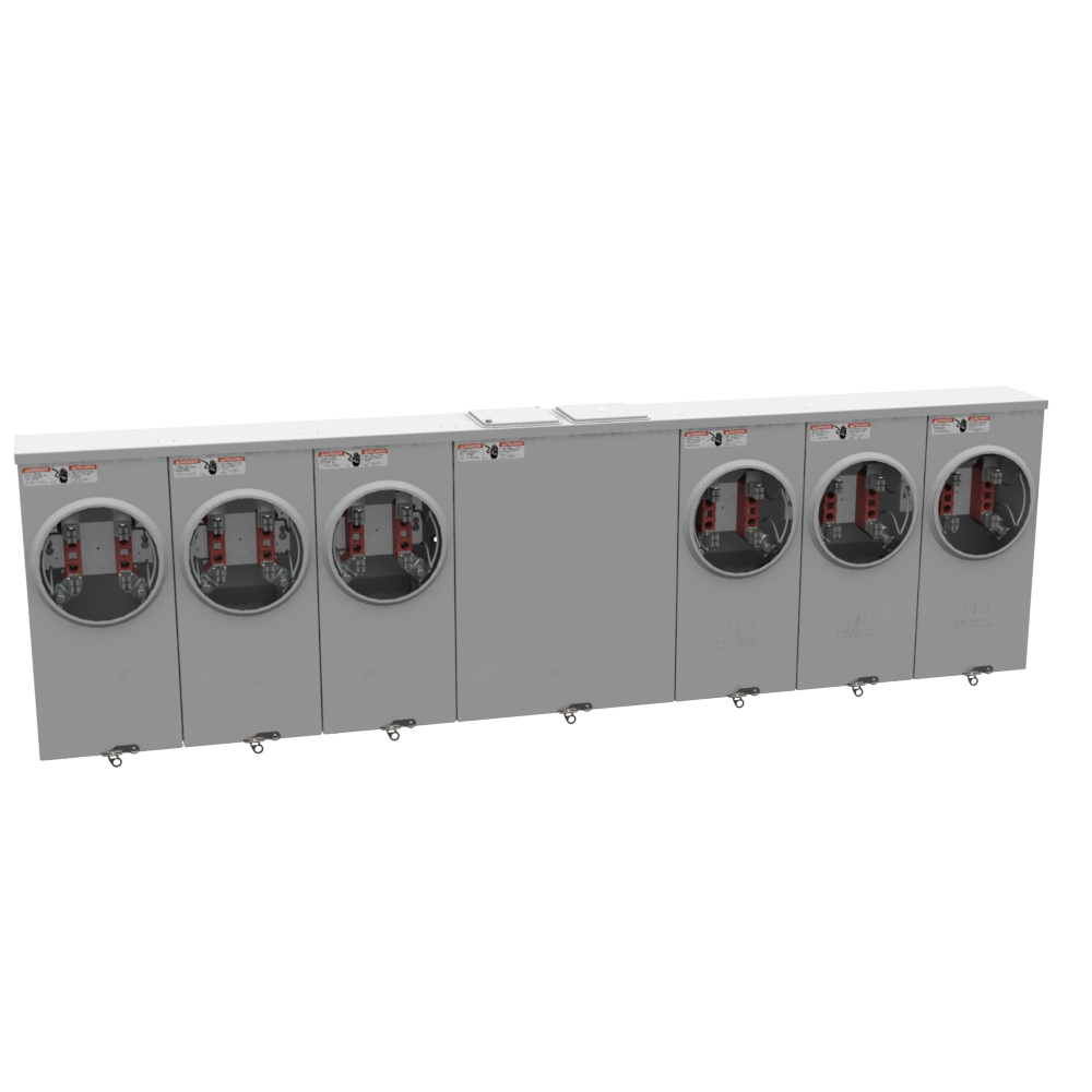 Milbank U1236-X-HSP 4 Terminal Ringless Large, Closing Plate 6 Position, Stainless Steel Hasp 150 Ampere